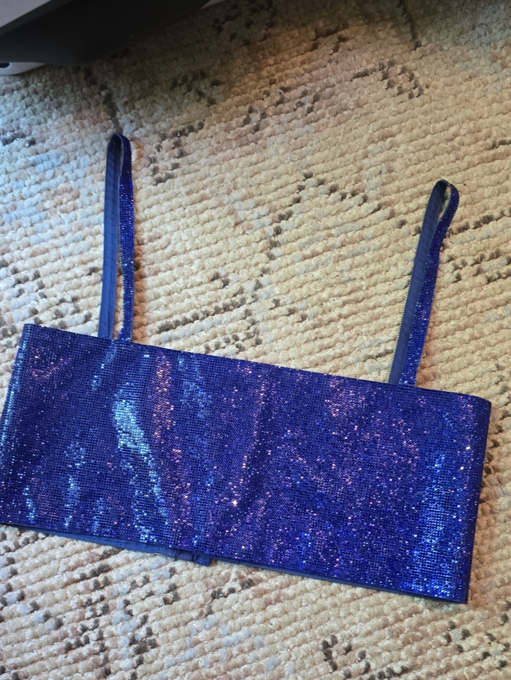 12th Tribe Royal Blue Sequin Crop Top
